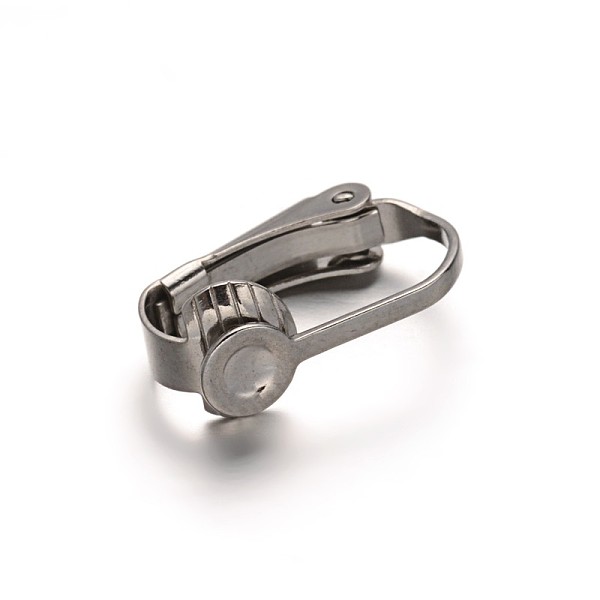 

PandaHall 304 Stainless Steel Clip-on Earring Findings, Stainless Steel Color, 15.5x10x7.5mm 304 Stainless Steel