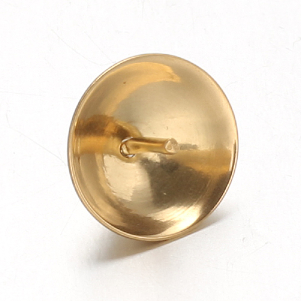 

PandaHall Ion Plating(IP) 304 Stainless Steel Cup Pearl Peg Bails Pin Pendants, For Half Drilled Beads, Golden, 8mm, Hole: 1.5mm, Pin: 0.7mm...