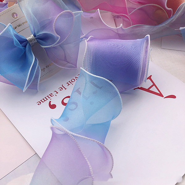 

PandaHall Organza Ribbon, for Bowknot Tie, Sew on Hair Barrette Accessories, Blue, 2-3/8 inch(60mm), about 38.28 Yards(35m)/Bag Organza None...