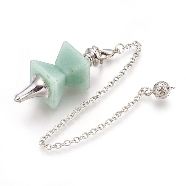 

PandaHall Natural Green Aventurine Dowsing Pendulums, with Platinum Tone Brass Findings, Trapezoid, 235mm, Hole: 2mm Green Aventurine...