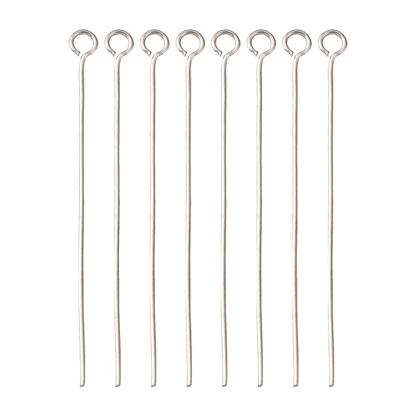 

PandaHall Stainless Steel Eye Pin Jewelry Findings, 40x0.6mm, Hole: 2mm Stainless Steel