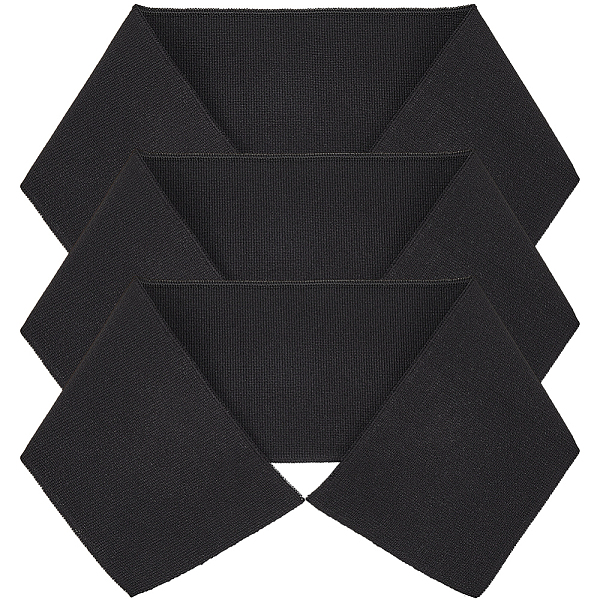 

PandaHall Gorgecraft 3Pcs 95% Cotton & 5% Elastic Fiber Ribbing Fabric for Cuffs, Waistbands Neckline Collar Trim, Knitted Hem, Quilting..., Black