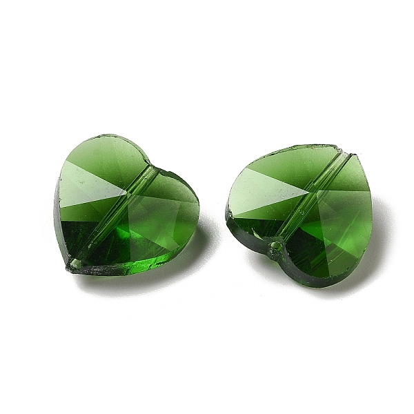 

PandaHall Transparent Glass Beads, Faceted, Heart, Green, 14x14x8.5mm, Hole: 1mm Glass Heart Green