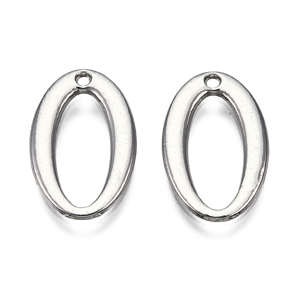 

PandaHall Alloy Pendants, Cadmium Free & Nickel Free & Lead Free, Oval, Platinum, 23x14x1.5mm, Hole: 1.6mm Alloy Oval