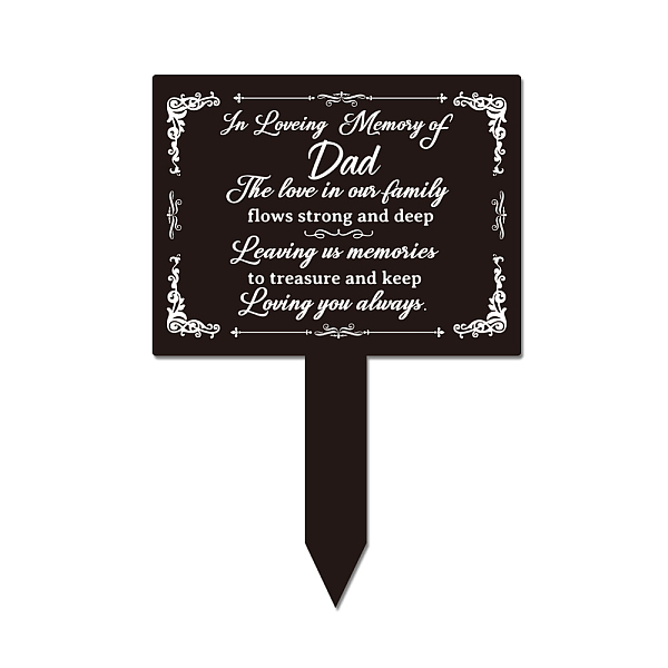 

PandaHall GLOBLELAND Memorial Remembrance Plaque Stake Acrylic Plaque Memorial Commemoratory Sign Garden Remembrance Decoration in Loving..., Black