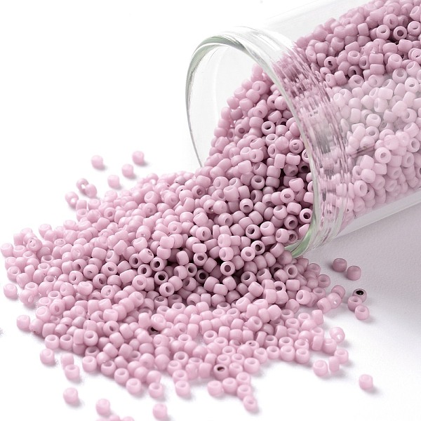 

PandaHall TOHO Round Seed Beads, Japanese Seed Beads, (765) Opaque Pastel Frost Plumeria, 15/0, 1.5mm, Hole: 0.7mm, about 15000pcs/50g Glass..., Purple
