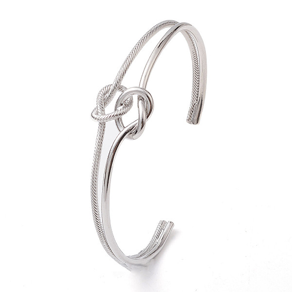 

PandaHall Brass Wire Wrap Knot Cuff Bangles, Long-Lasting Plated, Lead Free & Cadmium Free, Platinum, Inner Diameter: 2-5/8 inch(6.55cm)...