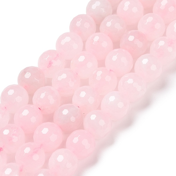

PandaHall Natural Rose Quartz Beads Strands, Faceted(128 Facets), Round, 10mm, Hole: 1.2mm, about 38pcs/strand, 15.16''(38.5cm) Rose Quartz...
