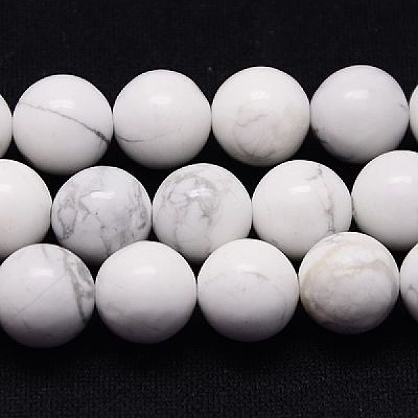 

PandaHall Natural Howlite Beads Strands, Round, 10mm, Hole: 1mm Howlite Round White