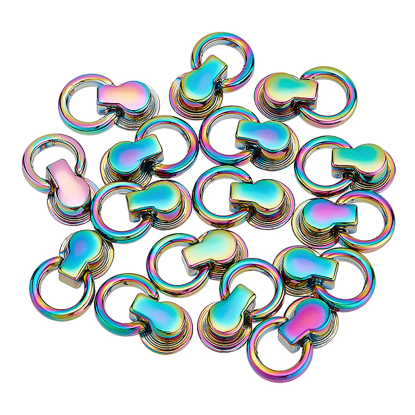 

PandaHall WADORN 16pcs Metal Leather Bag Chain Buckle, Rainbow Purse Side Clip Buckle Bag Chain Strap Link Connector with O Ring Head Button...