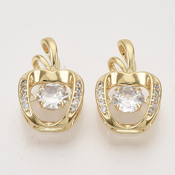 Brass Micro Pave Clear Cubic Zirconia Pendants