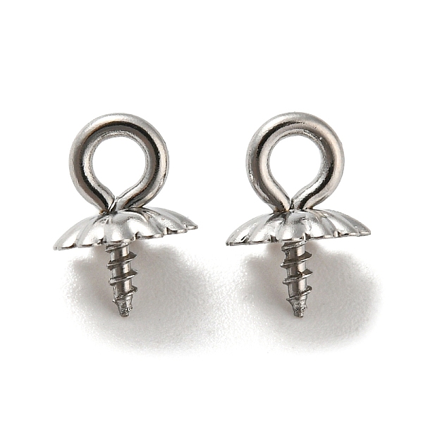 

PandaHall 304 Stainless Steel Screw Eye Pin Peg Bails, Cup Peg Bails, Stainless Steel Color, 8x6mm, Hole: 2mm, Pin: 1.2mm 304 Stainless...