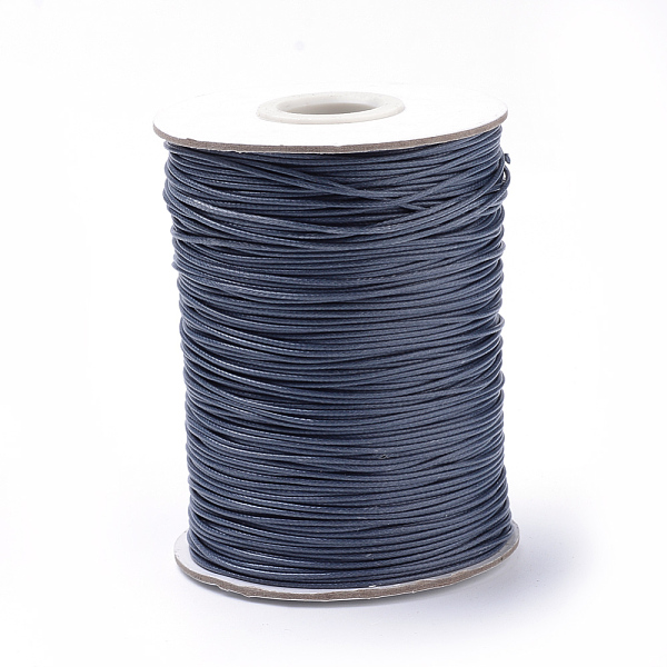 

PandaHall Braided Korean Waxed Polyester Cords, Marine Blue, 0.5mm, about 160yards/roll Waxed Polyester Cord