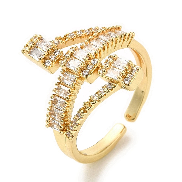 

PandaHall Brass Micro Pave Cubic Zirconia Rings for Women, Long-Lasting Plated, Golden, Adjustable Brass+Cubic Zirconia Clear