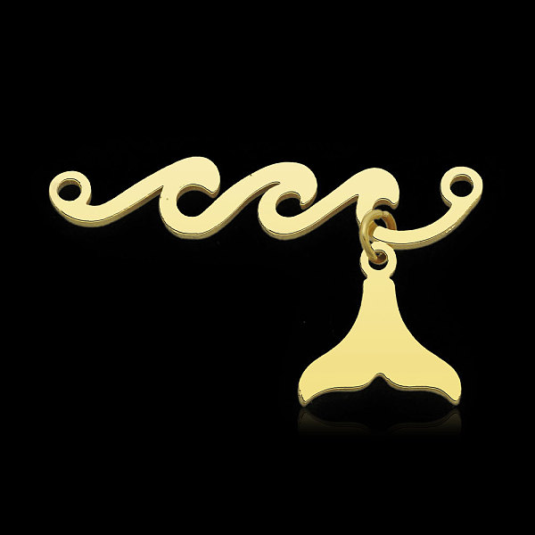 

PandaHall Ion Plating(IP) 201 Stainless Steel Connector Charms, Fish Tail, Real 18K Gold Plated, 28x5x1mm, Hole: 1.5mm 201 Stainless Steel...