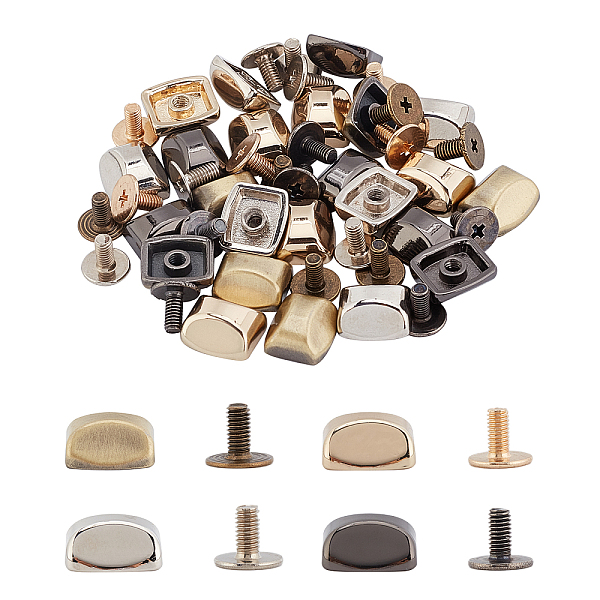 

PandaHall CHGCRAFT 24 Sets 4 Colors Alloy Brads, with Iron Screws, Bag Replacement Accessories Cadmium Free & Lead Free, Rectangle, Mixed...