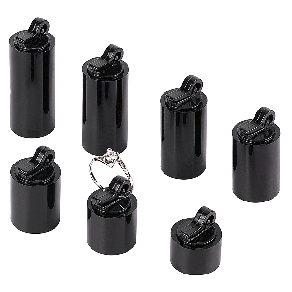 

PandaHall FINGERINSPIRE 7pcs Acrylic Ring Display Stand Black Column Ring Display Holder Acrylic Ring Holder Acrylic Jewelry Organizer for...