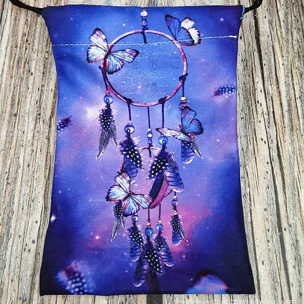 

PandaHall Printed Velvet Tarot Card Storage Drawstring Pouches, Rectangle, for Witchcraft Articles Storage, Butterfly, 18x13.5cm Velvet...