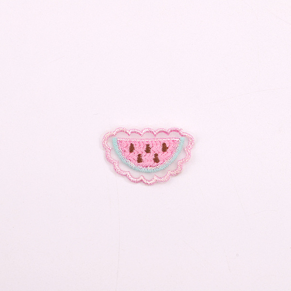 

PandaHall Computerized Embroidery Cloth Iron on/Sew on Patches, Costume Accessories, Appliques, Watermelon, Pink, 22x42mm Cloth Pink