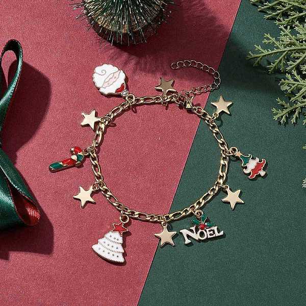 Weihnachtsbaum Weihnachtsmann Legierung Emaille Charm Armbänder