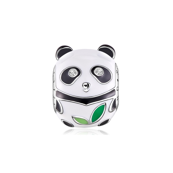 TINYSAND Rhodium Plated 925 Sterling Silver Enamel European Beads