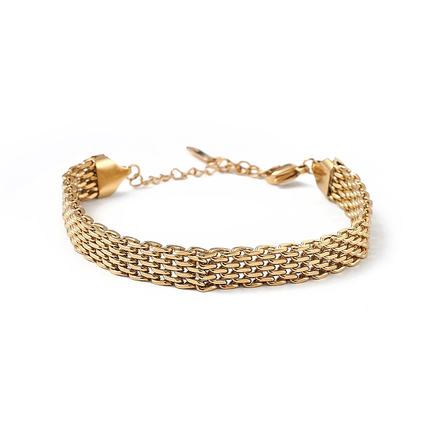 

PandaHall Ion Plating(IP) 304 Stainless Steel Mesh Chain Bracelet, Watch Band Bracelet for Men Women, Golden, 6-3/4 inch(17cm) 304 Stainless...