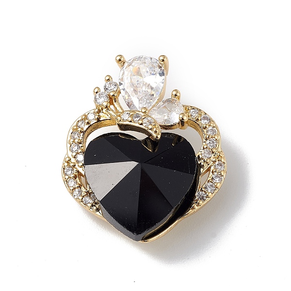 

PandaHall Real 18K Gold Plated Rack Plating Brass Micro Pave Clear Cubic Zirconia Pendants, with Glass, Long-Lasting Plated, Cadmium Free &..., Black