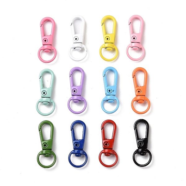 

PandaHall Spray Painted Alloy Swivel Clasps, Mixed Color, 32x12.5x5.5mm, Hole: 9.5mm, inner diameter: 11x6mm Alloy Multicolor