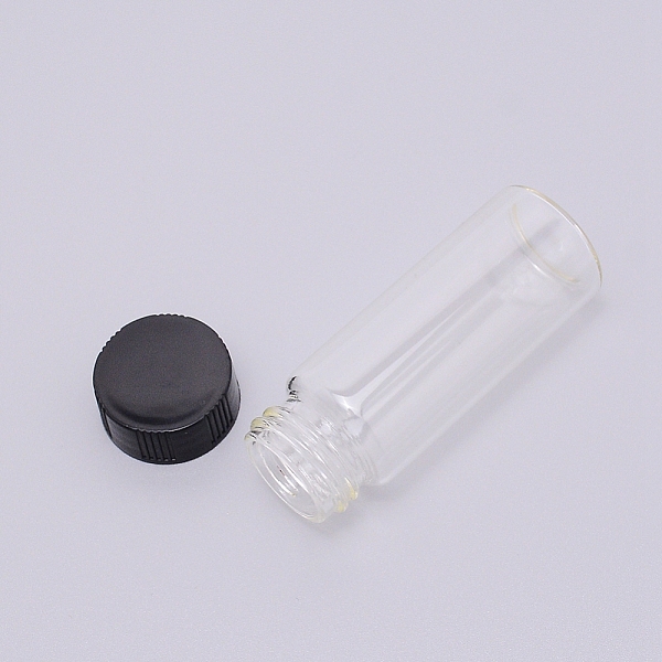 

PandaHall Glass Bottle, with Plastic Screw Cover, Column, Black, 2.75x7.5cm, Capacity: 30ml(1.01 fl. oz) Glass Bottle Black