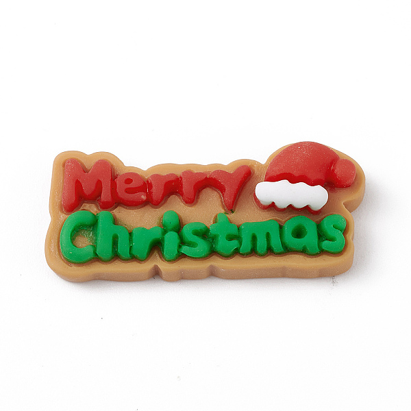 

PandaHall Christmas Theme Opaque Resin Cabochons, for DIY Jewelry Making, Word, 30x13x7mm Resin Word