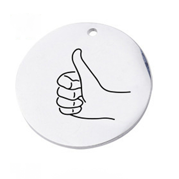 

PandaHall 304 Stainless Steel Pendants, ASL Pendants, Flat Round with Gesture Language, Stainless Steel Color, Stainless Steel Color, 25x2mm...