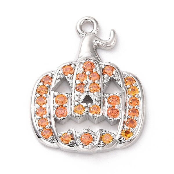 

PandaHall Eco-friendly Brass Micro Pave Dark Orange Cubic Zirconia Pendants, Cadmium Free & Lead Free, Long-Lasting Plated, Pumpkin...