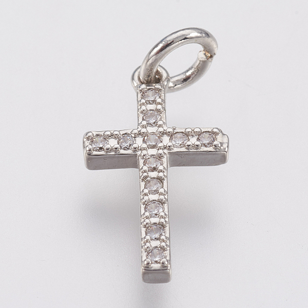 

PandaHall Brass Micro Pave Cubic Zirconia Pendants, Lead Free & Cadmium Free, Cross, Platinum, 16x8.5x2mm, Hole: 2.5mm Brass+Cubic Zirconia...
