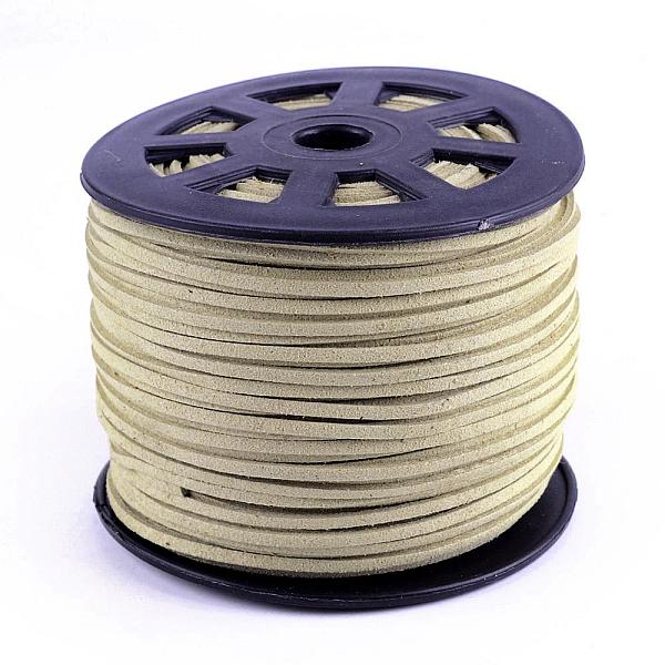 

PandaHall Faux Suede Cords, Faux Suede Lace, Tan, 1/8 inch(3mm)x1.5mm, about 100yards/roll(91.44m/roll), 300 feet/roll Faux Suede Orange