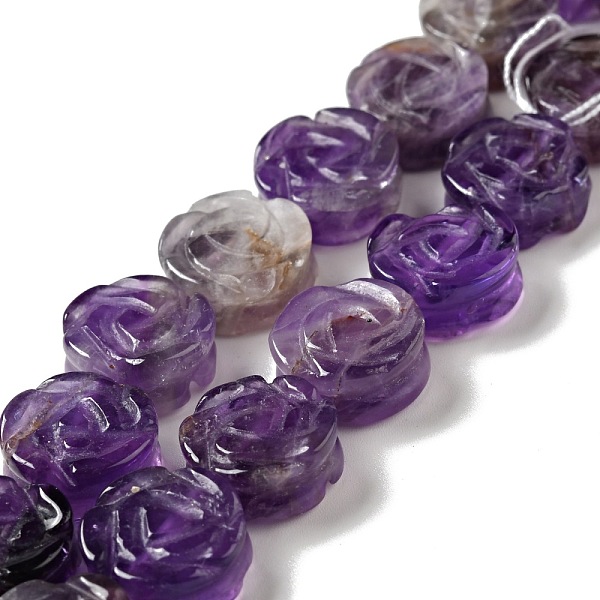 

PandaHall Natural Amethyst Beads Strands, Rose, 14x7.5~8mm, Hole: 1.2mm, about 28~29pcs/strand, 15.16''(38.5~41.5cm) Amethyst Flower