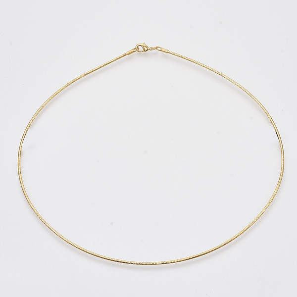 

PandaHall Brass Chains Necklaces, Real 18K Gold Plated, with Lobster Claw Clasps, Nickel Free, 16.73 inch(45.2cm)x2mm Brass