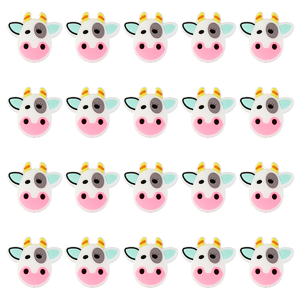 

PandaHall Cow Food Grade Eco-Friendly Silicone Beads, Chewing Beads For Teethers, DIY Nursing Necklaces Making, White, 26x28x8.5mm, Hole...