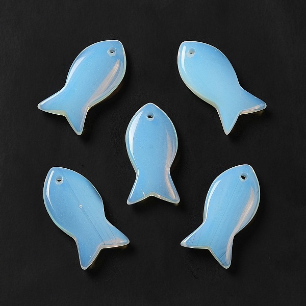 

PandaHall Opalite Pendants, Fish Charms, 39x20x7~7.5mm, Hole: 2.3mm Opalite Fish