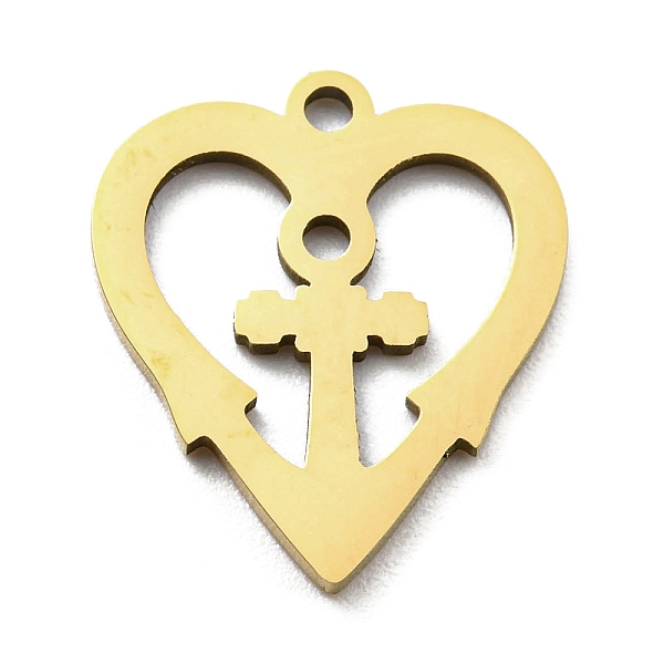 

PandaHall Ion Plating(IP) 316L Surgical Stainless Steel Pendants, Laser Cut, Heart Charms, Real 18K Gold Plated, 16x14x1mm, Hole: 1.4mm 316L...