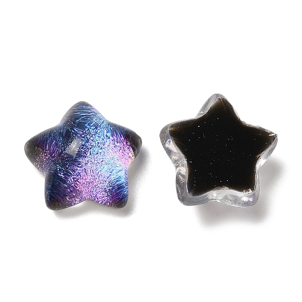 

PandaHall Transparent Epoxy Resin Cabochons, with Glitter Powder, Star, Black, 16x16x8mm Epoxy Resin Star Black