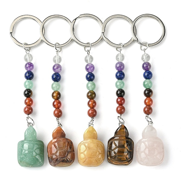 Tortoise Natural Gemstone Keychain
