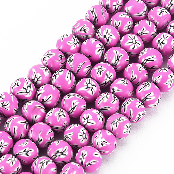 

PandaHall Handmade Polymer Clay Beads Strands, Round, Hot Pink, 8~9x8mm, Hole: 1.8mm, about 40pcs/strand, 12.80 inch~12.99 inch(32.5~33cm)...
