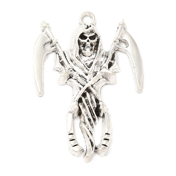 

PandaHall Tibetan Style Alloy Big Pendants, Halloween Death Charm, Antique Silver, 55x38.5x7mm, Hole: 3.2mm Alloy Human