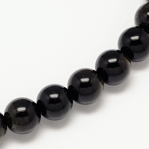 

PandaHall Grade AA Natural Golden Sheen Obsidian Round Beads Strands, 6mm, Hole: 1mm, about 65pcs/strand, 15.7 inch Golden Sheen Obsidian...