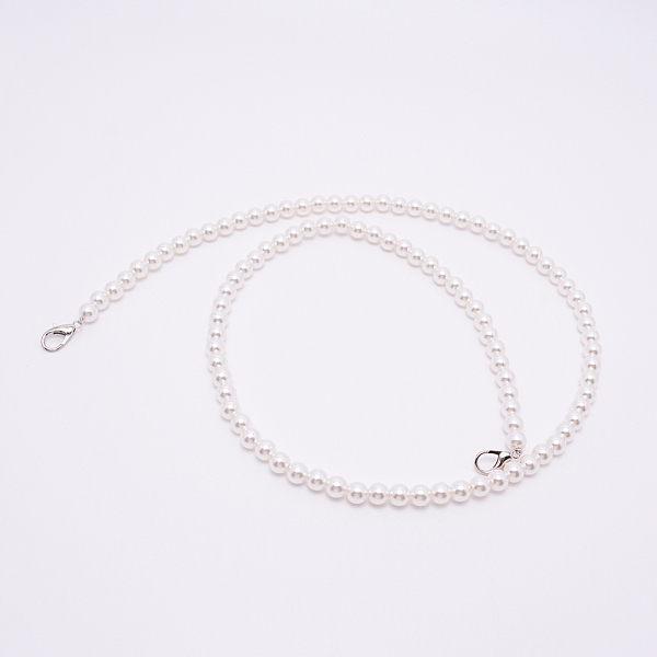 

PandaHall White Acrylic Round Beads Bag Handles, with Zinc Alloy Lobster Clasps and Steel Wire, for Bag Replacement Accessories, Platinum...