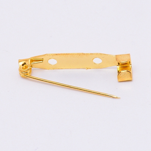 

PandaHall Iron Brooch Findings, Back Bar Pins, with 2 Holes, Golden, 5.5x30x6mm, Hole: 2mm, Pin: 0.6mm Iron