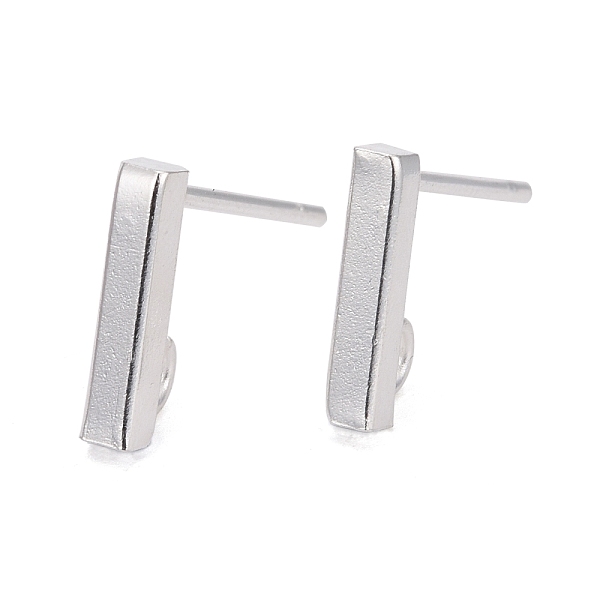 

PandaHall 304 Stainless Steel Stud Earring Findings, Rectangle, Silver, 10x2mm, Hole: 1.8mm, Pin: 0.7mm 304 Stainless Steel Rectangle