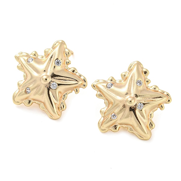 

PandaHall Brass with Glass Stud Earrings Findings, with Loops, Star, Real 18K Gold Plated, 17.5x18.5mm, Hole: 1.2mm, Pin: 11x0.7mm Brass...