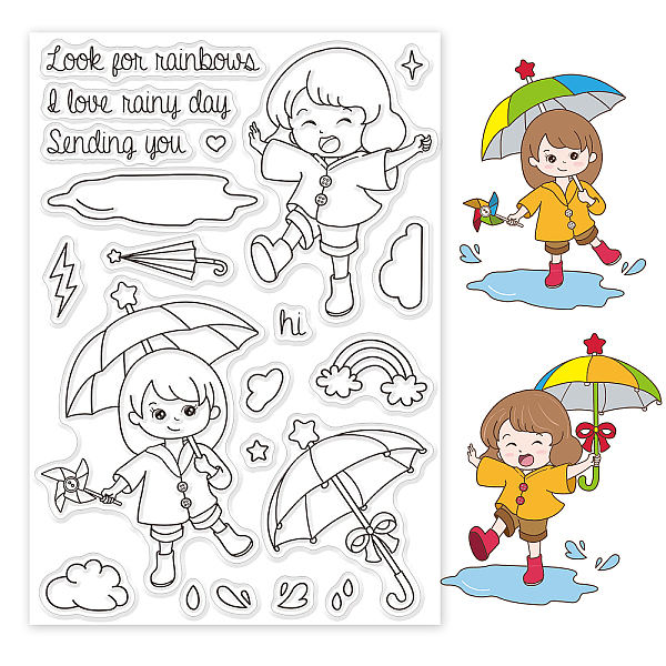 

PandaHall PVC Plastic Stamps, for DIY Scrapbooking, Photo Album Decorative, Cards Making, Stamp Sheets, Girl Pattern, 16x11x0.3cm Plastic...