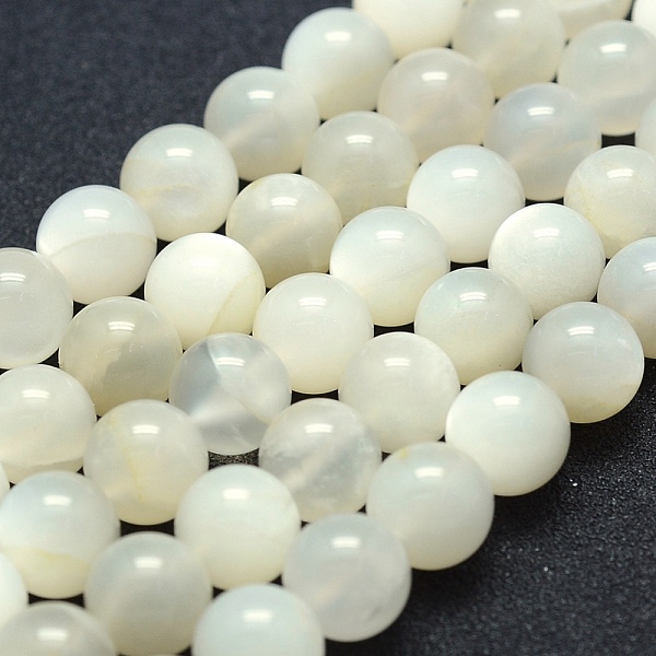 

PandaHall Natural White Moonstone Beads Strands, Grade A-, Round, 10mm, Hole: 1mm, about 39pcs/strand, 15.7 inch(40cm) White Moonstone Round